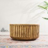 Moda Furnishings 27.9"W Outdoor Terrafab Faux Wood Round Coffee Table - 2 of 4