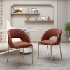 CLIHOME Set of 2 Indoor Accent Chair PU Dining Chairs with Metal Legs - 3 of 4