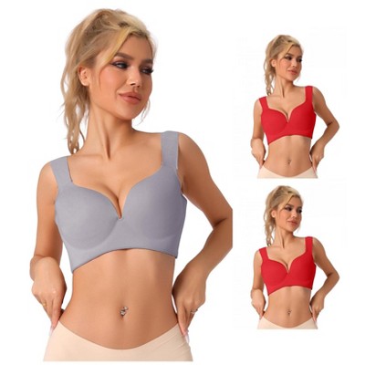 INSPIRE CHIC Women's Wirefree Bra Full Coverage Push Up Vest Bralettes 3 Packs