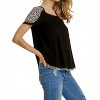 Women's Leopard Trim Top - umgee - 3 of 4