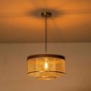 C Cattleya 16-inch 1-Light Brass Gold Mesh Pendant Light with Leather Accent - 3 of 4