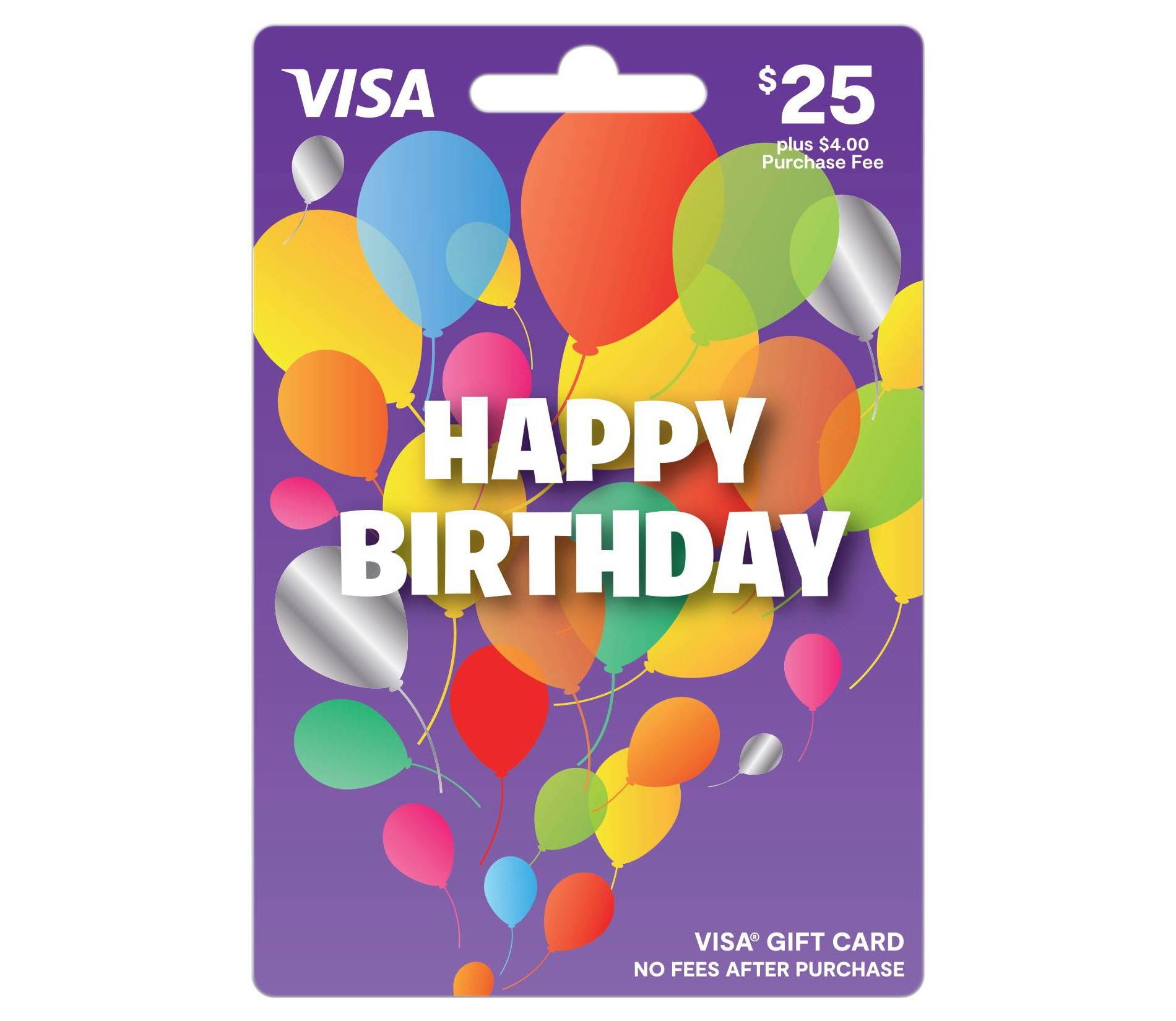 Visa Happy B-Day Gift Card - $25 + $4 Fee