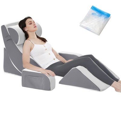 YEERSWAG 6-Piece Ergonomic Wedge Pillow Set Memory Foam Pillow for Back Leg Support