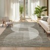 Machine Washable Area Rugs Modern Abstract Indoor Mat Non Shedding Neutral Throw Rugs Foldable Geometric Strip Thin Floor Cover for Living Room - 2 of 4