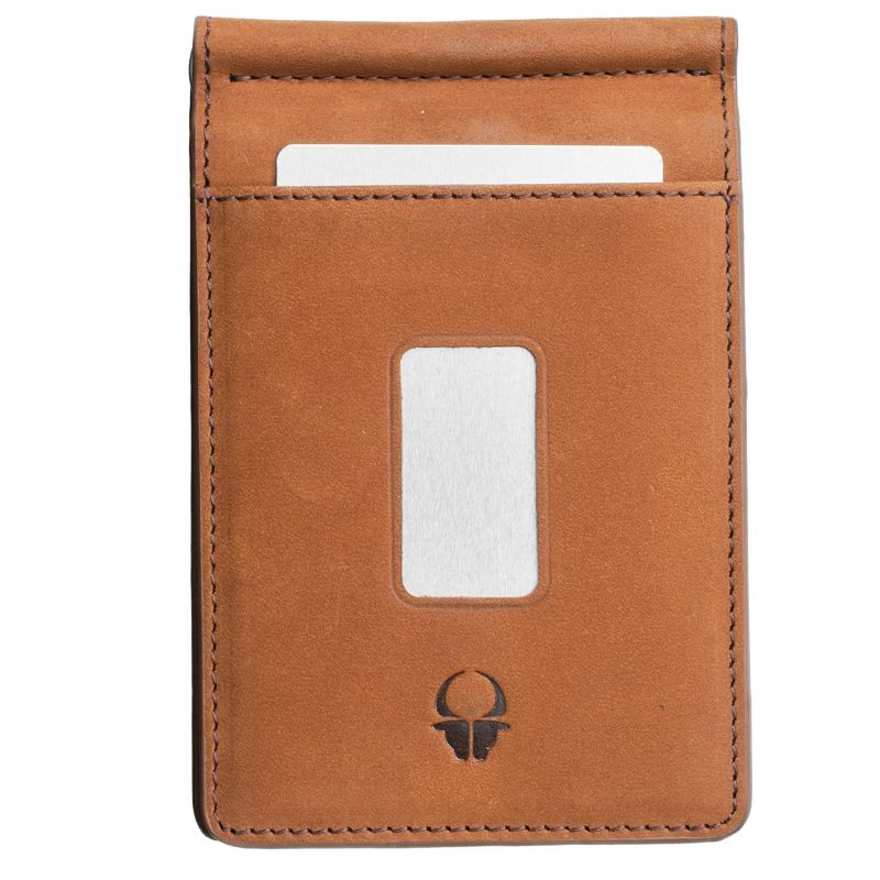 DONBOLSO Leather RFID Wallet For Men 8 Card Slots Slim Bifold Wallet RFID Blocking Front Pocket Wallets, Brown, 1 of 5