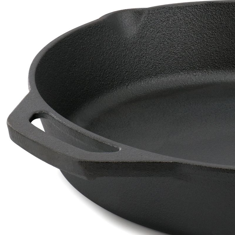 MegaChef 12 Inch Pre-Seasoned Cast Iron Skillet with Tempered Glass Lid, 5 of 8
