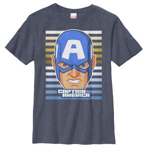 Boy's Marvel Captain America Face T-Shirt - 1 of 2