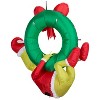 Grinch Christmas Airblown Inflatable Hanging from Wreath Dr. Seuss, 4 ft Tall, Green - 4 of 4