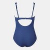 Women's Navy Blue Square Neck Ruched One-Piece Swimsuit - Cupshe - image 2 of 4