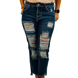 Women's Distressed Boyfriend Jean - POL - 1 of 2