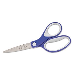 Westcott Straight KleenEarth Soft Handle Scissors 7" Long Blue/Gray 15553 - 1 of 1