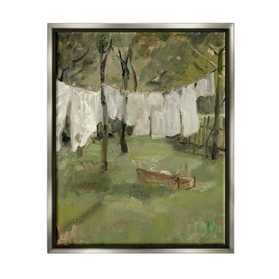 Stupell Industries Classic Clothesline Yard SceneFloater Canvas Wall Art