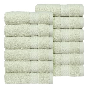 Linum Home Textiles 100% AEGEAN Long Staple Turkish Cotton STARLIGHT Terry Hand Towels (Set of 12) - 1 of 3