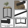LIVAREEmlen 19.68''H Round Side Table, Round End Table with Sturdy Metal Frame, Round Nightstand, for Living Room, Bedroom, Balcony, Office, Brown - 3 of 4