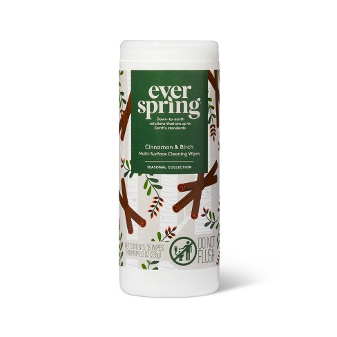 Cinnamon & Birch Multi-Surface Cleaning Wipes - 35ct - Everspring™ - image 1 of 4