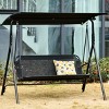 Syemin Patio Chair with Canopy, Seats 2 Adults Loveseat Bench with Adjustable Tilt Canopy, Armrests for Backyard, Garden, Black, 67.75"*43.25"*61" - 2 of 4