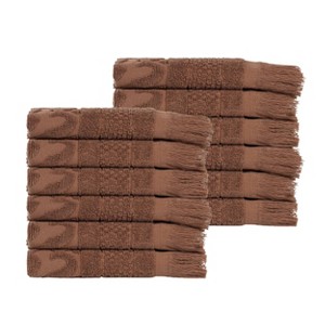 Cotton Geometric Jacquard Plush Soft Absorbent Bath Towel Set by Blue Nile Mills - 1 of 4