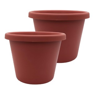 The HC Companies 20 Inch Classic Round Planter Pots with Drainage, Rolled  Rim Plastic Planters for I