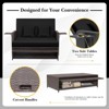 Tangkula Rattan Loveseat Set Daybed Lounge Storage Ottoman Side Tables Adjust Patio Black - 3 of 4