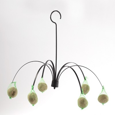 Lakeside Four Season Hanging Suet Bird Feeder with 6 Hook Arms - Summer Garden Accent