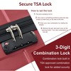 Whisen 28” Expandable ABS Hardshell Checked Luggage Suitcase with 3-Dial TSA Lock, Double Spinner Wheels - 3 of 4