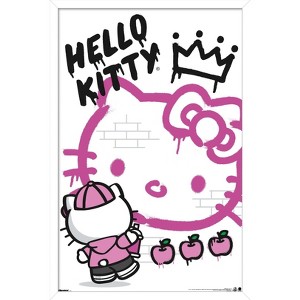 Trends International Hello Kitty: 2016 Graffiti - Street Art Crown Framed Wall Poster Prints - 1 of 4