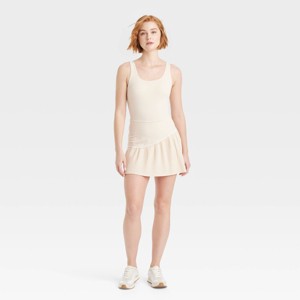 Women's Knit Asymmetrical Pleated Active Dress - JoyLab™ - 1 of 4
