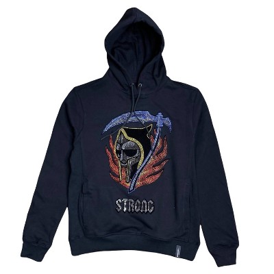Men's Rhinestone Strong Reaper Hoodie - ROKU STUDIO