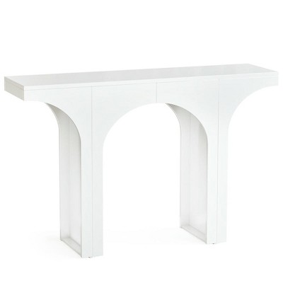 Resenkos Entryway Table, Console Sofa Table,47" Console Table, Wooden Entryway Table Sofa Table with Arch Base,White