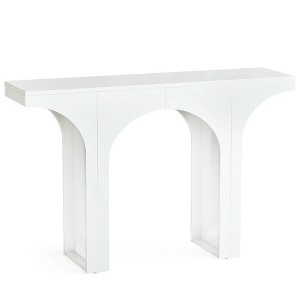 Resenkos Entryway Table, Console Sofa Table,47" Console Table, Wooden Entryway Table Sofa Table with Arch Base,White - 1 of 2