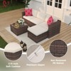 Patio Furniture Sets 5 Pieces, PE Wicker Modern Patio Conversation Set with Storage Cushions for Poolside, Deck, Balcony - 4 of 4