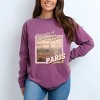 Simply Sage Market Women's Dreaming Of Paris Long Sleeve Garment Dyed Tee - 2 of 4