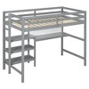 YOOCOZZ Twin Size Wooden Loft Bed with Shelves, Desk and Writing Board - 2 of 4