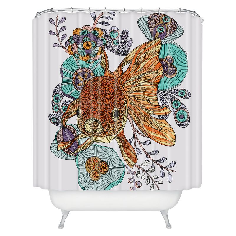 Little Fish Shower Curtain Orange/Green - Deny Designs, 1 of 6