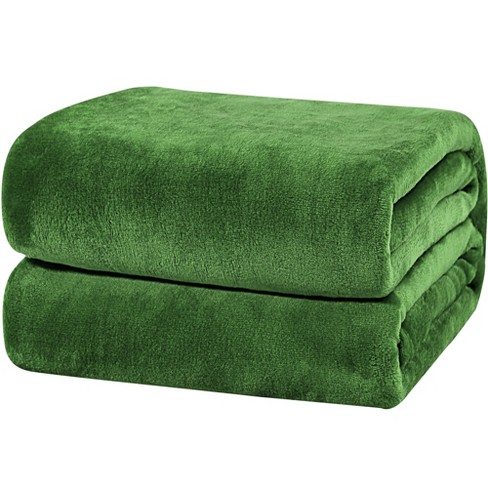 Piccocasa 350 Gsm Sofa Fleece Throw Soft Microfiber Blanket Green