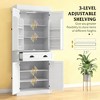 Okak Modern Freestanding Kitchen Food Pantry Cabinet with 4 Doors & Adjustable Shelves,Storage Cabinet Bookcase for Living Room,Kitchen - 4 of 4