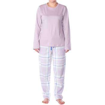 Alpine Swiss Womens Pajama Set Long Sleeve Shirt and Polar Fleece Pants Sleepwear