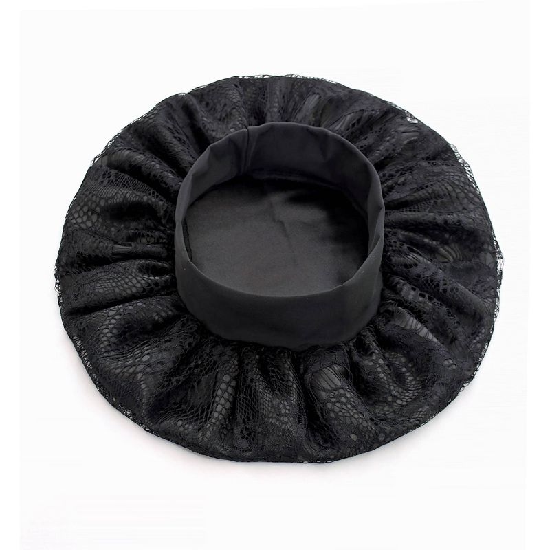 Evolve Products Lace Satin Hair Bonnet - Black, 3 of 5