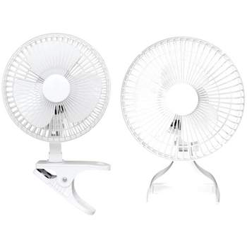 Optimus F-0645A 6-Inch 2-Speed Convertible Personal Clip-On/Table Fan, White