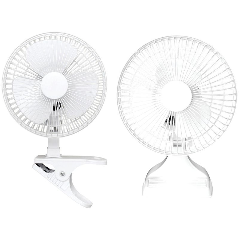 Optimus F-0645A 6-Inch 2-Speed Convertible Personal Clip-On/Table Fan, White, 1 of 7