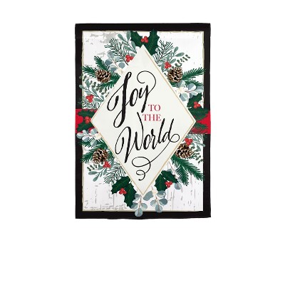 Evergreen Joy to the World Applique Garden Flag 12 x 18 Inches Indoor Outdoor Decor