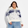 Women's Polo Collar Quarter Zip Novelty Pullover Sweater - Wild Fable™ - 2 of 3