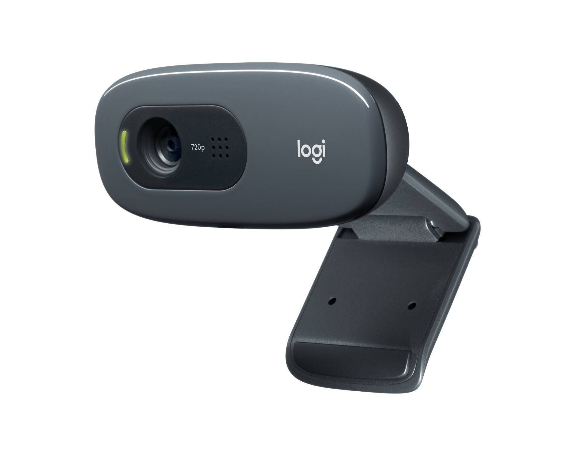 Logitech C270 3.0MP Webcam - Black: Built-In Microphone, USB-A Connection, HD Recording