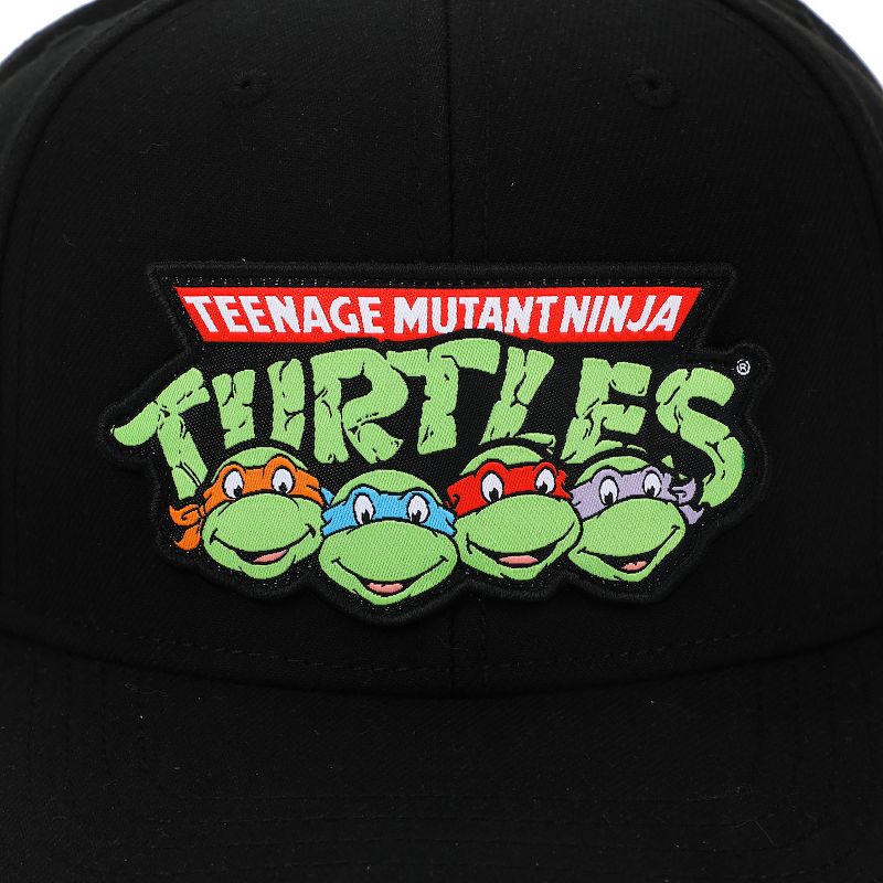 TMNT Retro Logo with Turtle Heads Baseball Cap, 3 of 7