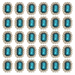 Unique Bargains Button Charms Jewelry Making Craft Acrylic Rhinestones 30 Pcs - 1 of 4