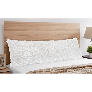 Sweet Jojo Designs Gender Neutral Unisex Body Pillow Cover (Pillow Not Included) 54in.x20in. Boho Faux Fur White - 1 of 4