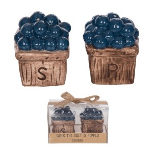 Transpac Ceramic Blueberry Basket Salt and Pepper Set of 2 Home Decorations Patriotic - 1 of 1
