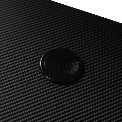 Duncan 45" Black Laminate Metal Frame Gaming Desk with Cup Holder & Headphone Hook