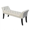 Upholstered Ottoman Bench Stool Rectangular Velvet Fabric Accent Bench For Entryway, Dining Room, Living Room, And Bedroom - 3 of 4