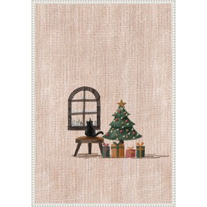 Amanti Art 23"x33" Cat in Cozy Room by Xuan Thai Framed Canvas Wall Art Print - 1 of 4